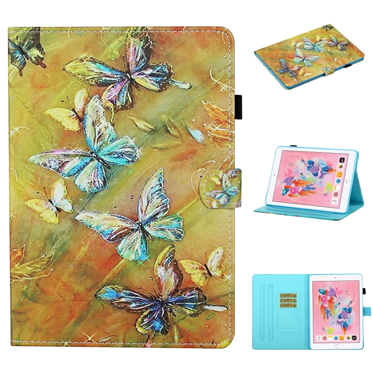 Colored Drawing Stitching Horizontal Flip Leather Case, with Holder & Card Slots & Sleep / Wake-up Function, For iPad 10.2 / Air 2019 / Pro 10.5, For iPad Pro 11 (2020), For iPad mini 5 / 4 / 3 / 2 / 1, For  Lenovo Tab FHD M10 Plus X606F