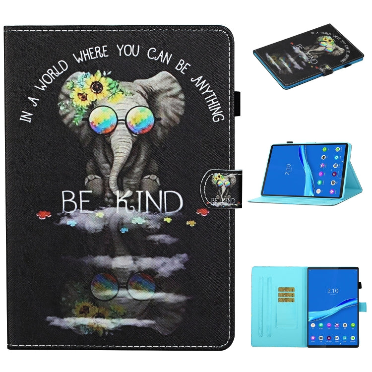 Colored Drawing Stitching Horizontal Flip Leather Case, with Holder & Card Slots & Sleep / Wake-up Function, For iPad 10.2 / Air 2019 / Pro 10.5, For iPad Pro 11 (2020), For iPad mini 5 / 4 / 3 / 2 / 1, For  Lenovo Tab FHD M10 Plus X606F