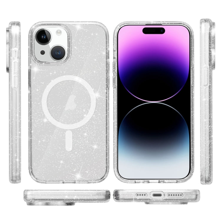 Terminator Style Glitter Powder MagSafe Magnetic Phone Case, For iPhone 15