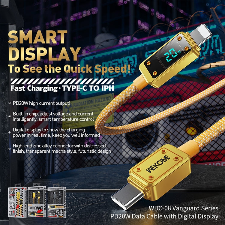 WK WDC-08 PD 20W USB-C/Type-C to 8 Pin Digital Display Data Cable, Length: 1m, WDC-08