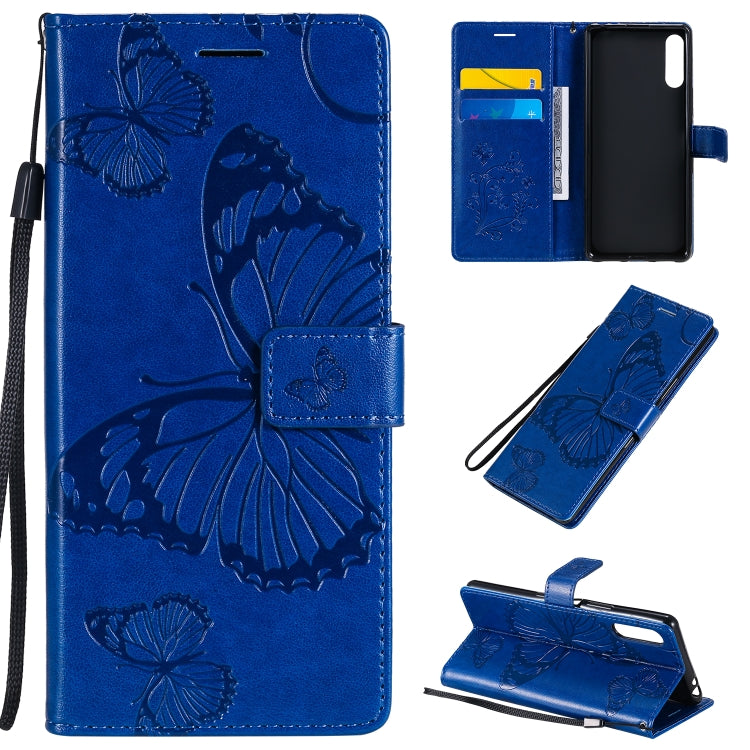 3D Butterflies Embossing Pattern Horizontal Flip Leather Case with Holder & Card Slot & Wallet