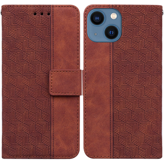 Geometric Embossed Leather Phone Case