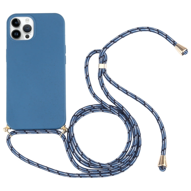 Wheat Straw TPU Shockproof Phone Case with Neck Lanyard, For iPhone 16, For iPhone 15 Pro Max, For iPhone 15 Pro