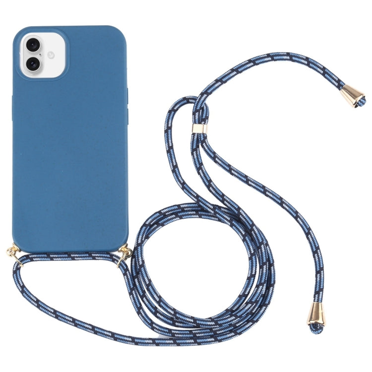 Wheat Straw TPU Shockproof Phone Case with Neck Lanyard, For iPhone 16 Pro Max, For iPhone 16 Pro, For iPhone 16 Plus, For iPhone 16