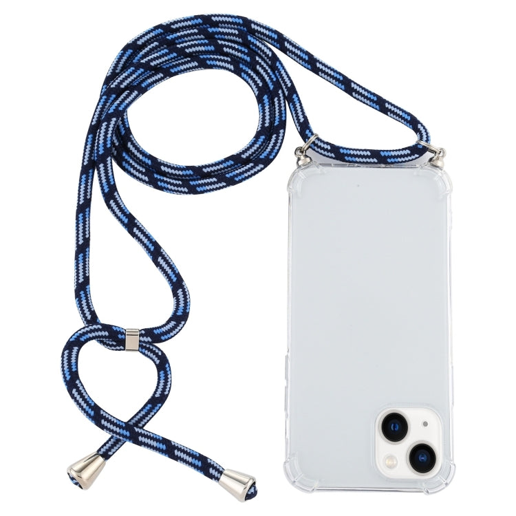 Four-Corner Shockproof Transparent TPU Case with Lanyard, For iPhone 15