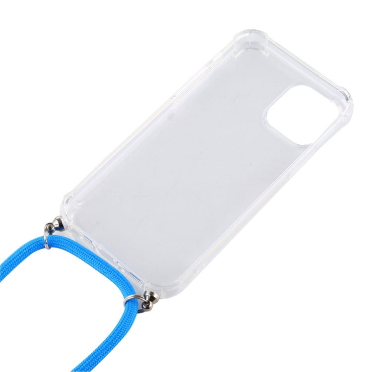 Four-Corner Shockproof Transparent TPU Case with Lanyard, For iPhone 15