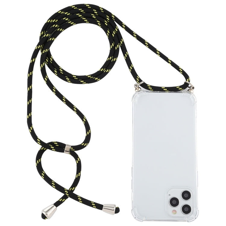 Four-Corner Shockproof Transparent TPU Case with Lanyard, For iPhone 15 Pro