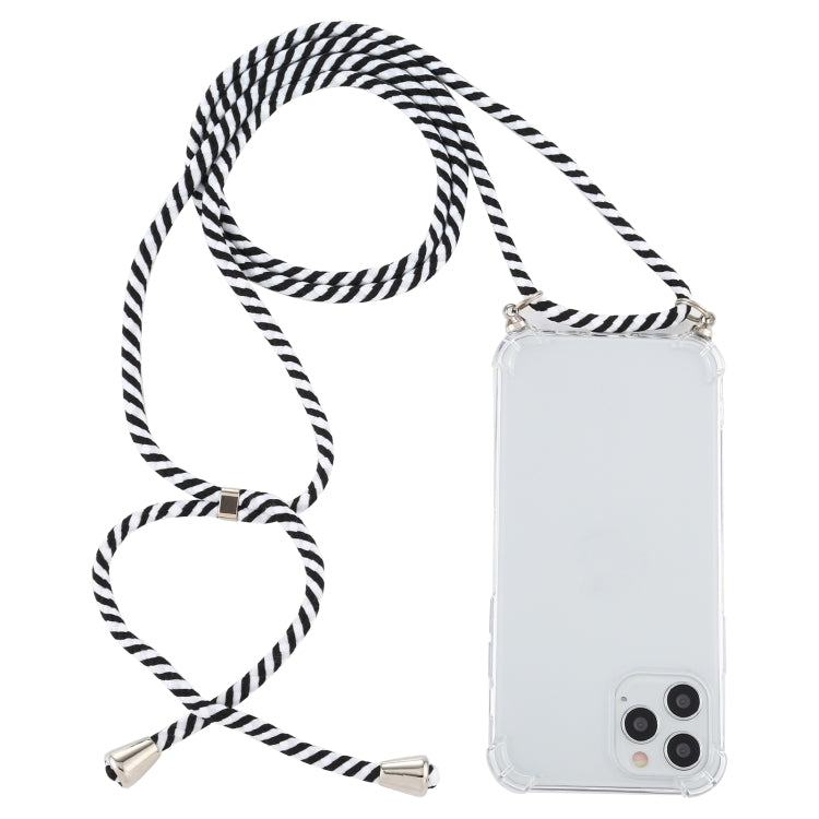 Four-Corner Shockproof Transparent TPU Case with Lanyard, For iPhone 15 Pro