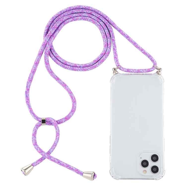 Four-Corner Shockproof Transparent TPU Case with Lanyard, For iPhone 15 Pro