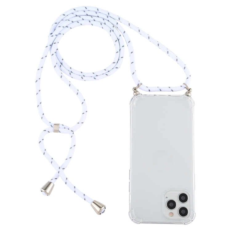 Four-Corner Shockproof Transparent TPU Case with Lanyard, For iPhone 15 Pro