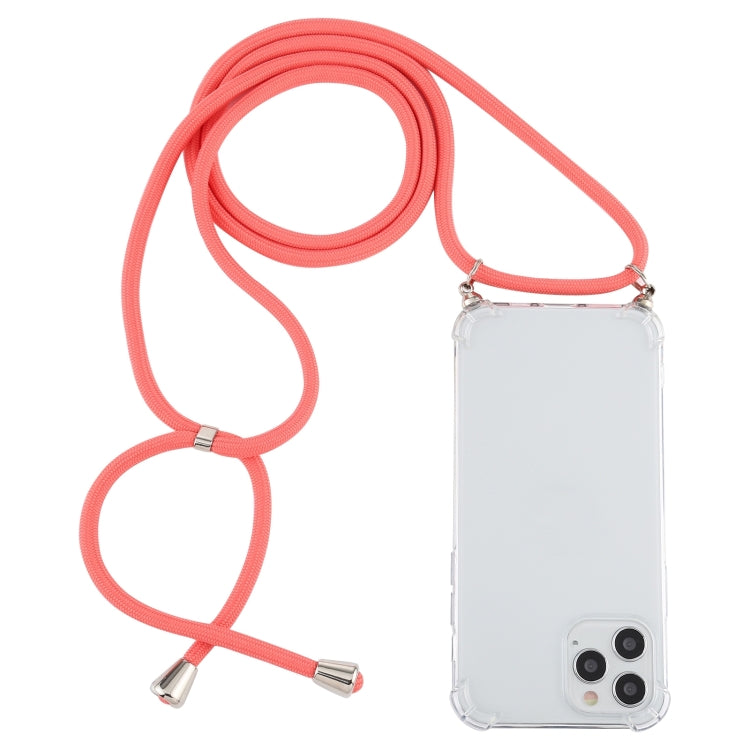 Four-Corner Shockproof Transparent TPU Case with Lanyard, For iPhone 15 Pro