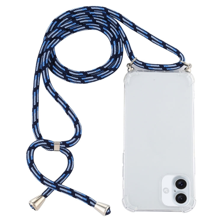 Four-Corner Shockproof Transparent TPU Case with Lanyard, For iPhone 16