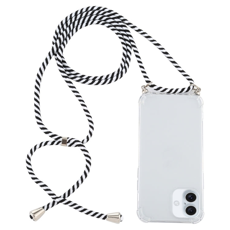 Four-Corner Shockproof Transparent TPU Case with Lanyard, For iPhone 16