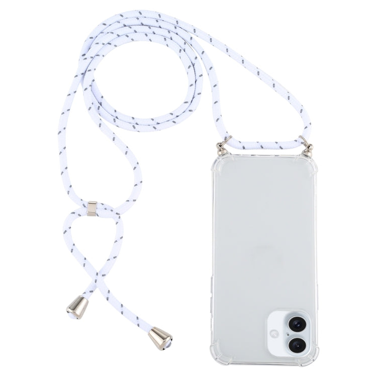 Four-Corner Shockproof Transparent TPU Case with Lanyard, For iPhone 16