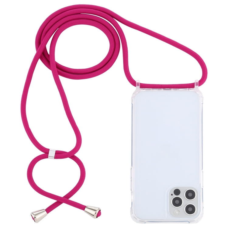 Transparent Acrylic Airbag Shockproof Phone Protective Case with Lanyard, For iPhone 15 Pro Max