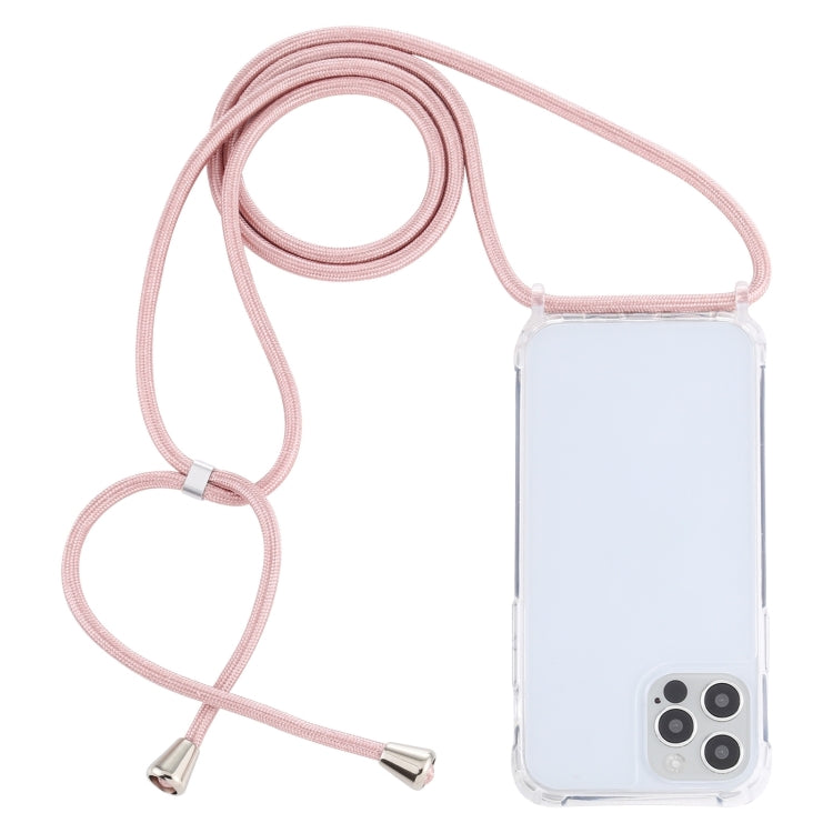 Transparent Acrylic Airbag Shockproof Phone Protective Case with Lanyard, For iPhone 15 Pro