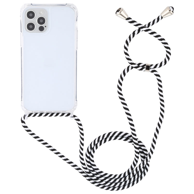 Transparent Acrylic Airbag Shockproof Phone Protective Case with Lanyard, For iPhone 15 Pro