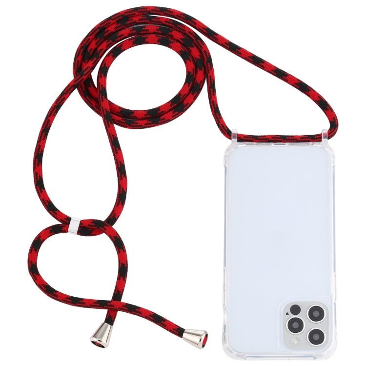 Transparent Acrylic Airbag Shockproof Phone Protective Case with Lanyard, For iPhone 15 Pro