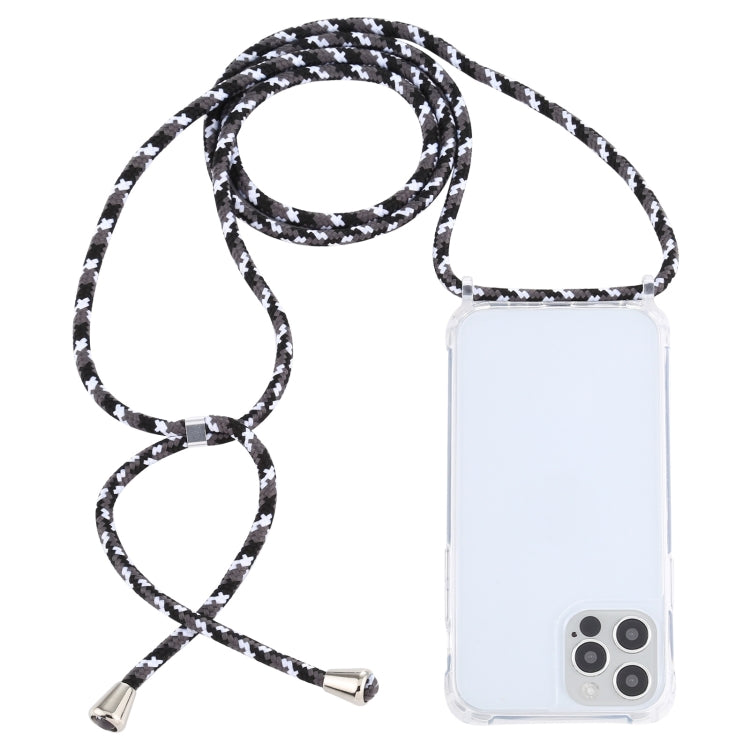 Transparent Acrylic Airbag Shockproof Phone Protective Case with Lanyard, For iPhone 15 Pro