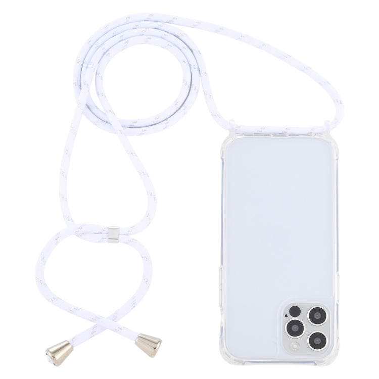 Transparent Acrylic Airbag Shockproof Phone Protective Case with Lanyard, For iPhone 15 Pro