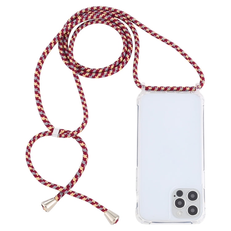 Transparent Acrylic Airbag Shockproof Phone Protective Case with Lanyard, For iPhone 15 Pro