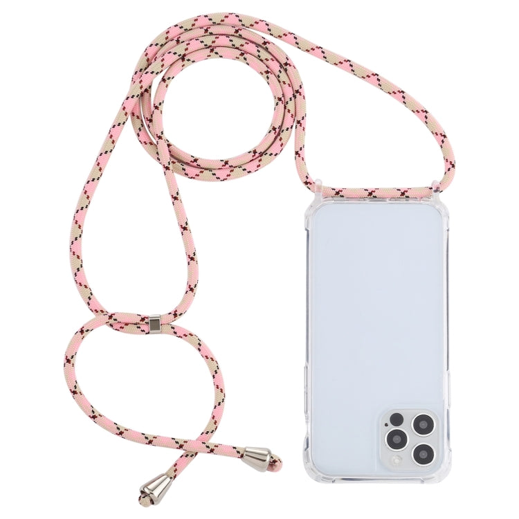 Transparent Acrylic Airbag Shockproof Phone Protective Case with Lanyard, For iPhone 15 Pro