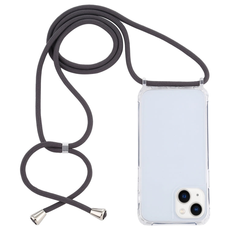 Transparent Acrylic Airbag Shockproof Phone Protective Case with Lanyard, For iPhone 15 Plus