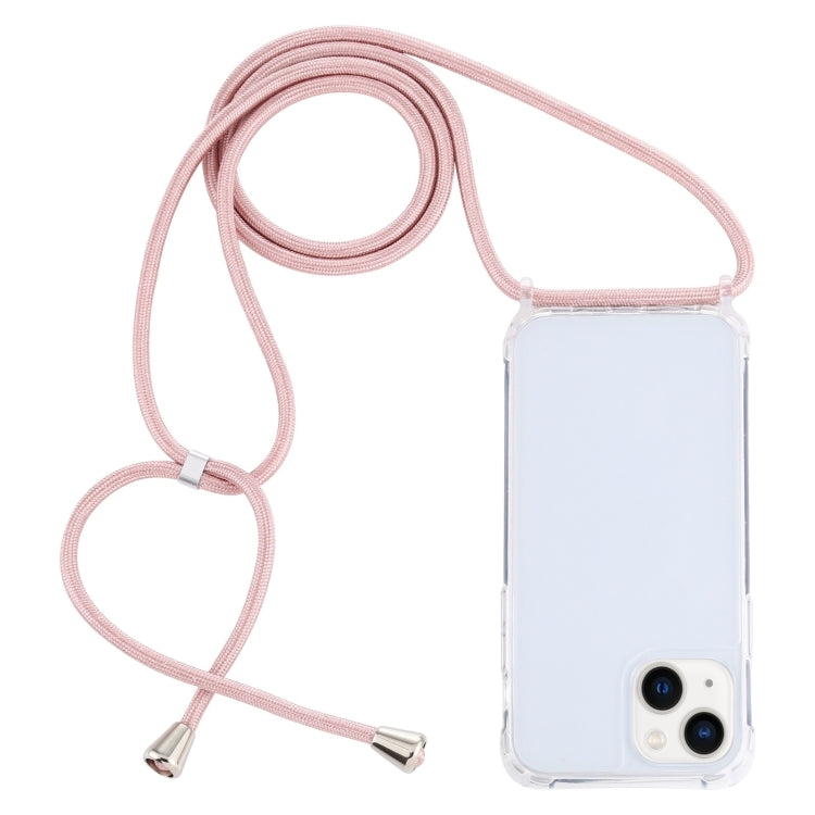 Transparent Acrylic Airbag Shockproof Phone Protective Case with Lanyard, For iPhone 15 Plus