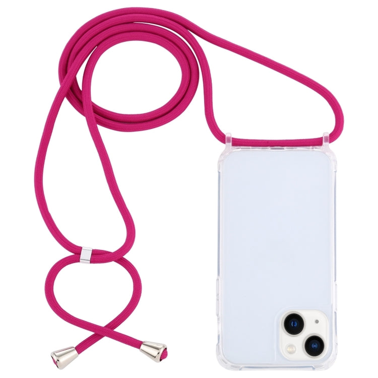 Transparent Acrylic Airbag Shockproof Phone Protective Case with Lanyard, For iPhone 15 Plus