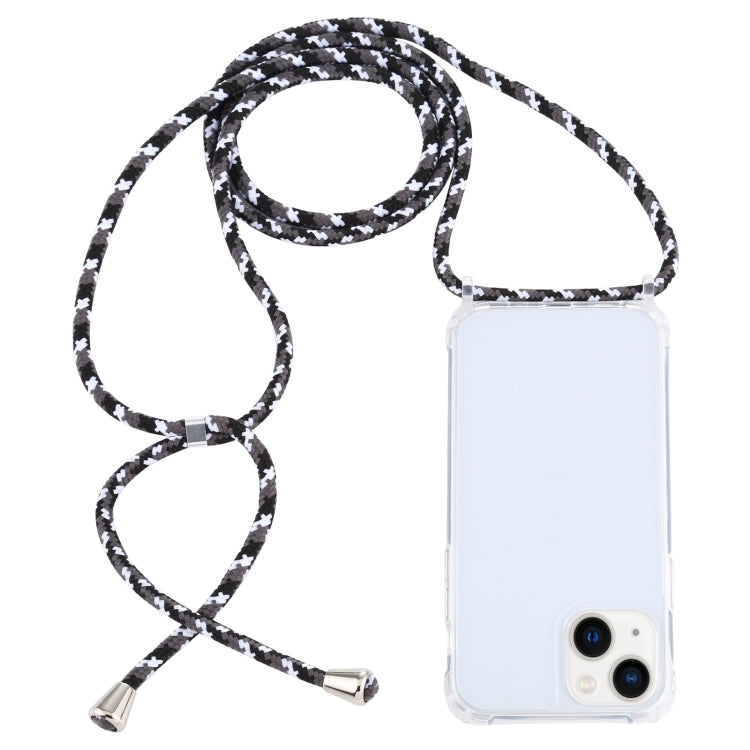 Transparent Acrylic Airbag Shockproof Phone Protective Case with Lanyard, For iPhone 15 Plus