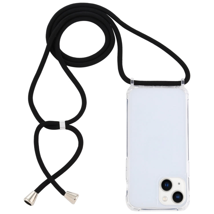 Transparent Acrylic Airbag Shockproof Phone Protective Case with Lanyard, For iPhone 15 Plus