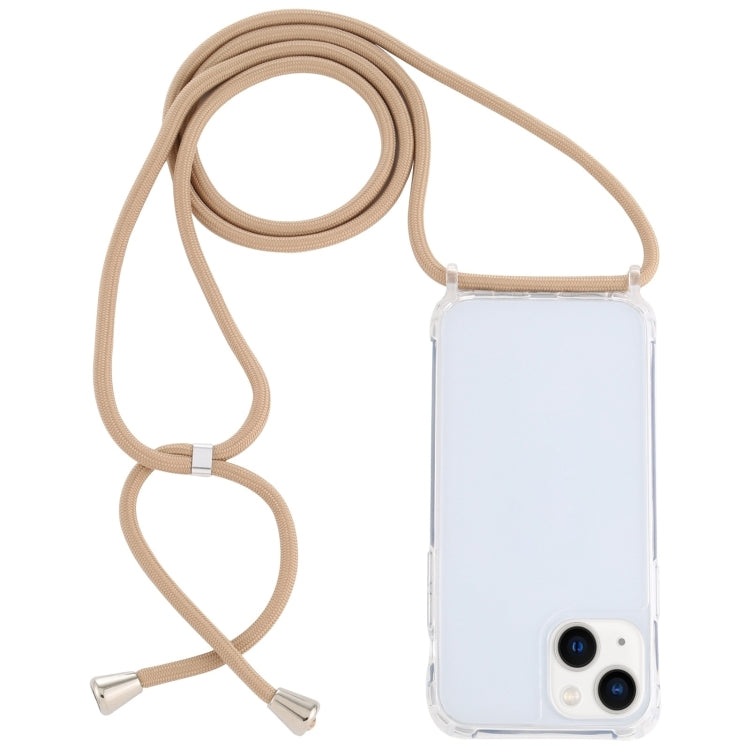 Transparent Acrylic Airbag Shockproof Phone Protective Case with Lanyard, For iPhone 15 Plus