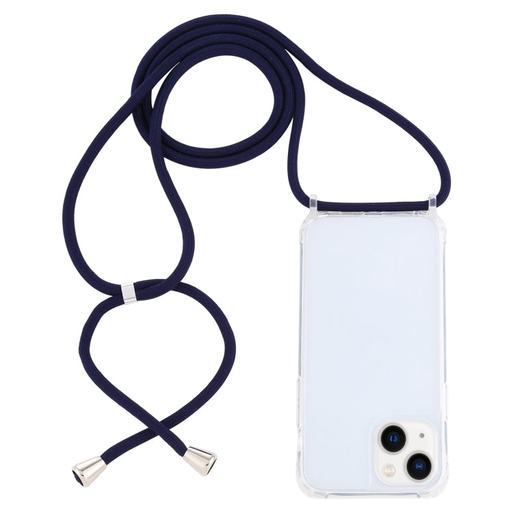 Transparent Acrylic Airbag Shockproof Phone Protective Case with Lanyard, For iPhone 15 Plus