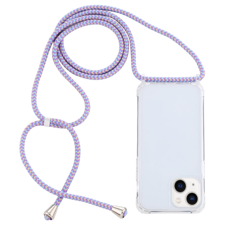 Transparent Acrylic Airbag Shockproof Phone Protective Case with Lanyard, For iPhone 15 Plus