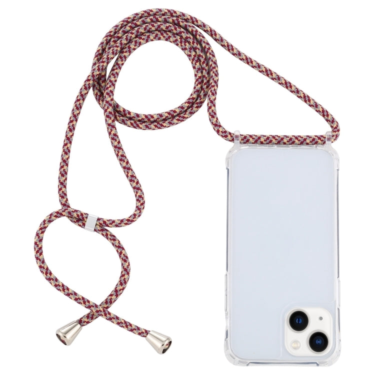 Transparent Acrylic Airbag Shockproof Phone Protective Case with Lanyard, For iPhone 15 Plus