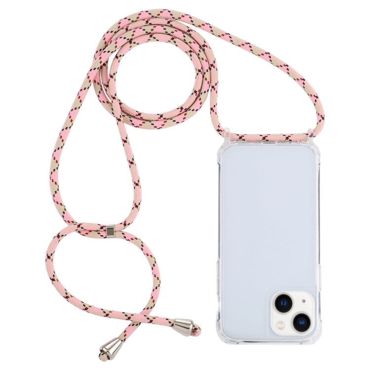 Transparent Acrylic Airbag Shockproof Phone Protective Case with Lanyard, For iPhone 15 Plus