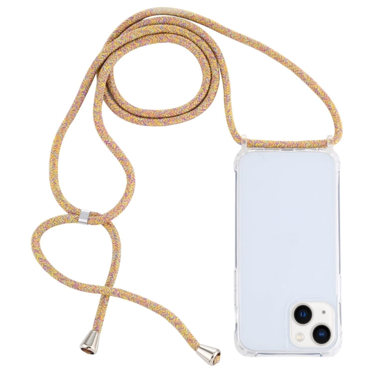 Transparent Acrylic Airbag Shockproof Phone Protective Case with Lanyard, For iPhone 15 Plus