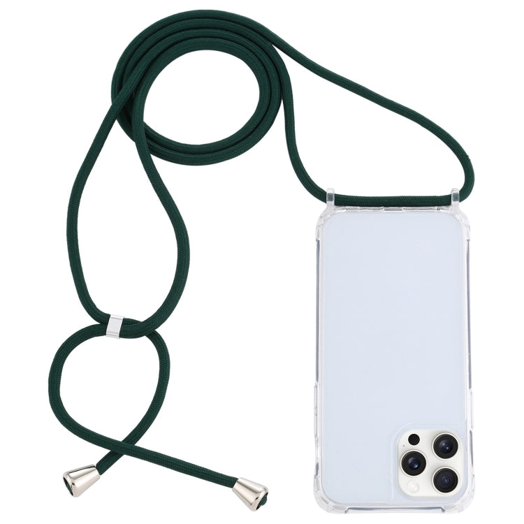 Transparent Acrylic Airbag Shockproof Phone Protective Case with Lanyard, For iPhone 16 Pro Max