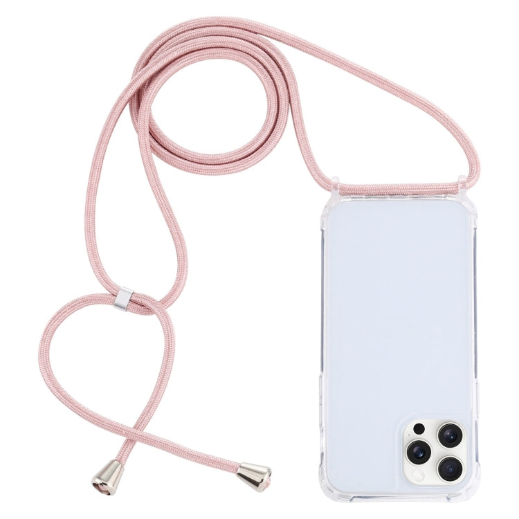 Transparent Acrylic Airbag Shockproof Phone Protective Case with Lanyard, For iPhone 16 Pro Max