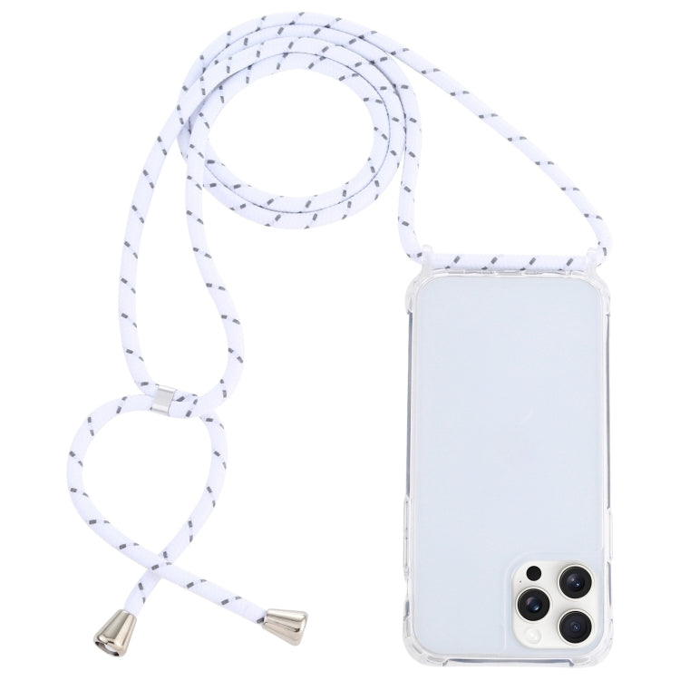 Transparent Acrylic Airbag Shockproof Phone Protective Case with Lanyard, For iPhone 16 Pro Max