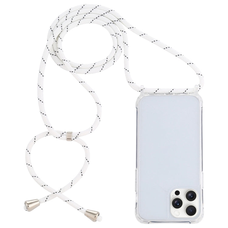 Transparent Acrylic Airbag Shockproof Phone Protective Case with Lanyard, For iPhone 16 Pro Max