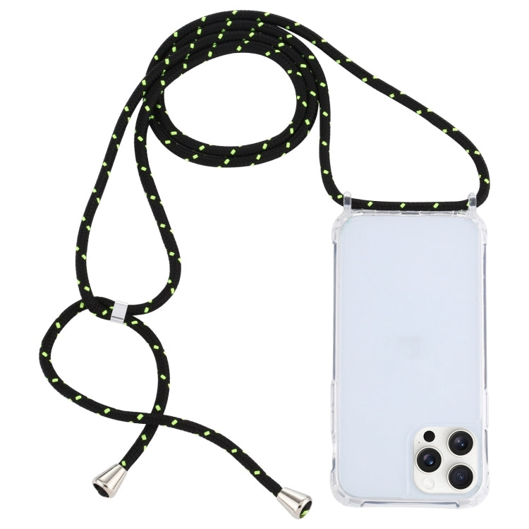 Transparent Acrylic Airbag Shockproof Phone Protective Case with Lanyard, For iPhone 16 Pro Max