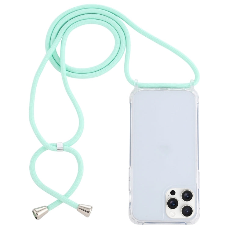 Transparent Acrylic Airbag Shockproof Phone Protective Case with Lanyard, For iPhone 16 Pro Max