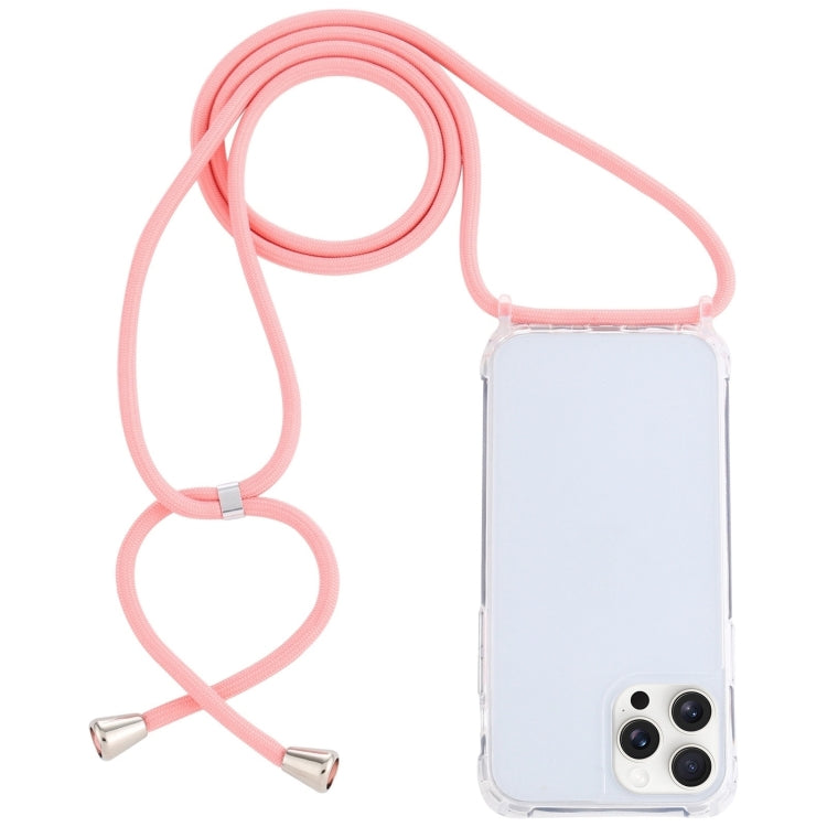 Transparent Acrylic Airbag Shockproof Phone Protective Case with Lanyard, For iPhone 16 Pro Max