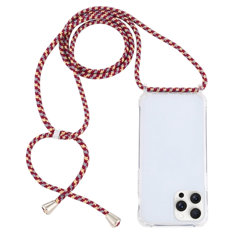 Transparent Acrylic Airbag Shockproof Phone Protective Case with Lanyard, For iPhone 16 Pro Max