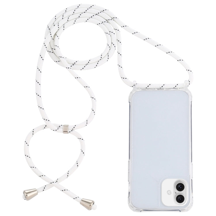 Transparent Acrylic Airbag Shockproof Phone Protective Case with Lanyard, For iPhone 16 Plus