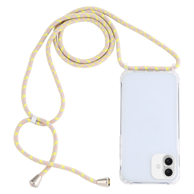 Transparent Acrylic Airbag Shockproof Phone Protective Case with Lanyard, For iPhone 16 Plus