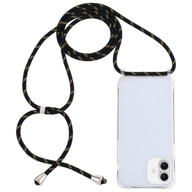 Transparent Acrylic Airbag Shockproof Phone Protective Case with Lanyard, For iPhone 16 Plus