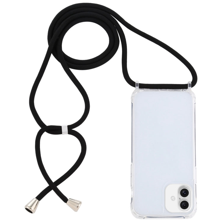 Transparent Acrylic Airbag Shockproof Phone Protective Case with Lanyard, For iPhone 16 Plus