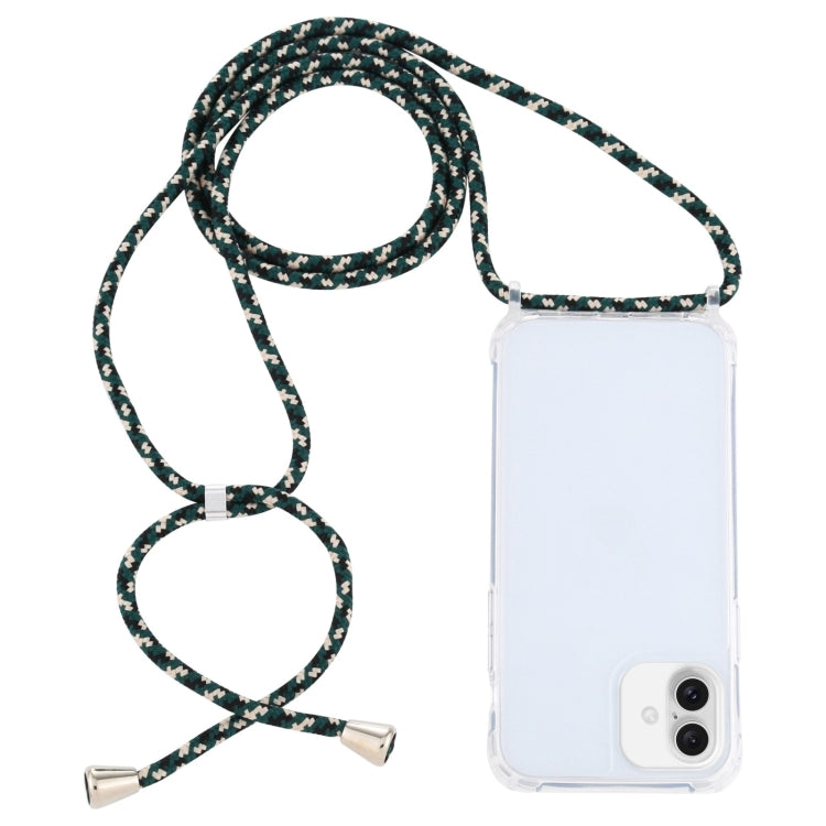 Transparent Acrylic Airbag Shockproof Phone Protective Case with Lanyard, For iPhone 16 Plus